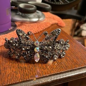 Jeweled butterfly barrette